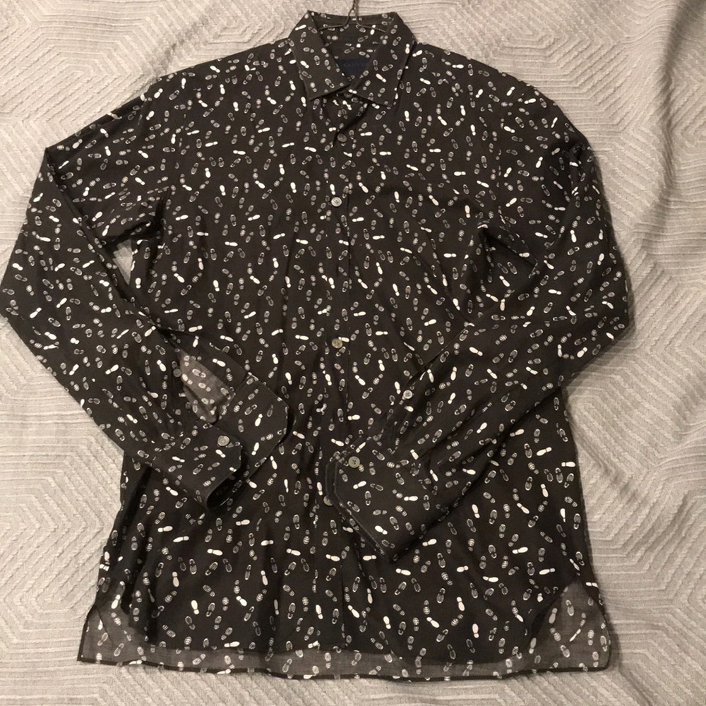 Lanvin Shoe Print Dress Shirt